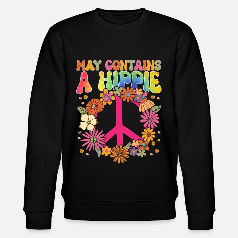 Drôle Hippie Peace Kindness Groovy - Sweat bio CHANGER Stanley/Stella Unisexe - noir