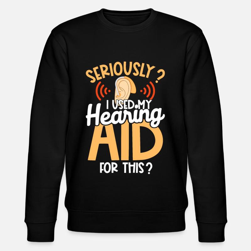 Deaf Pride Awareness ASL Gebärdensprache - Stanley/Stella Unisex Bio-Sweatshirt CHANGER  - Schwarz