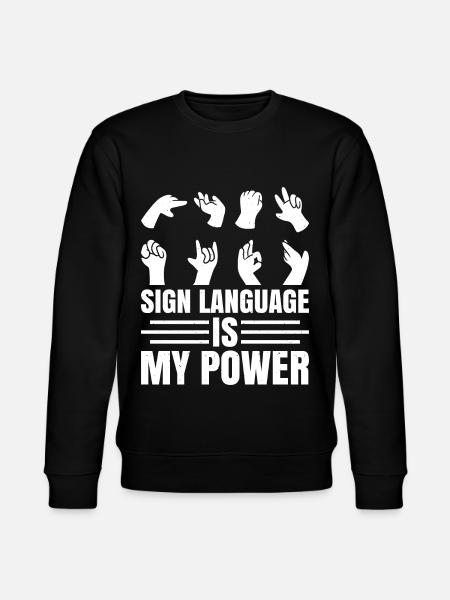 Deaf Pride ASL Gebärdensprache - Stanley/Stella Unisex Bio-Sweatshirt CHANGER  - Schwarz