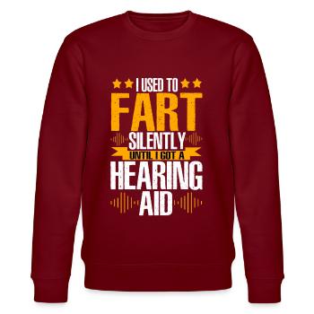 Deaf Pride ASL - Stanley/Stella CHANGER Unisex Organic Sweatshirt - burgundy - Front - Nik (191cm) & Marisol (170cm)