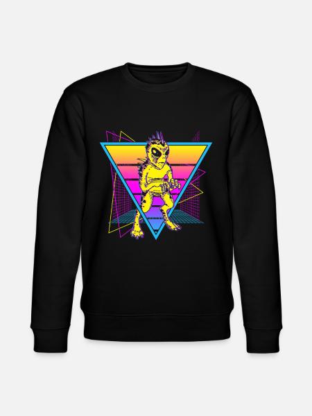 Chupacabra Crypto Cryptozoology Retro - Stanley/Stella CHANGER Unisex Organic Sweatshirt - black