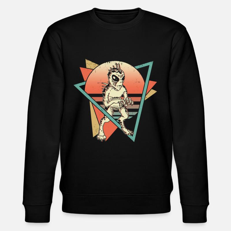 Chupacabra Crypto Cryptozoology Retro - Stanley/Stella CHANGER Unisex Organic Sweatshirt - black
