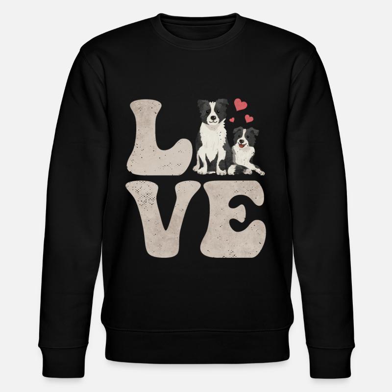 Border Collie Hund - Stanley/Stella Unisex Bio-Sweatshirt CHANGER  - Schwarz