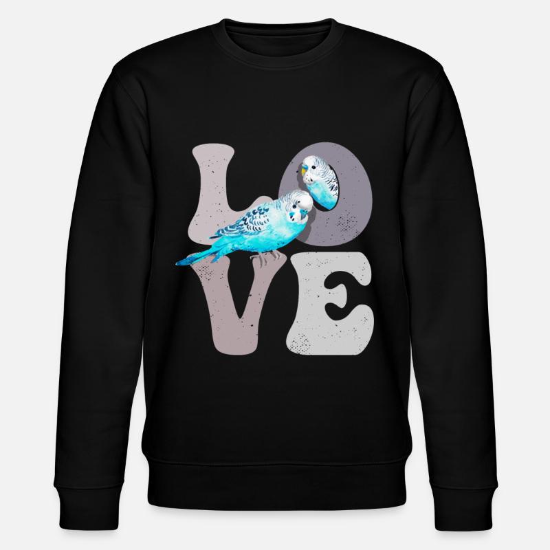 Budgie Budgie Parrot - Stanley/Stella CHANGER Unisex Organic Sweatshirt - black