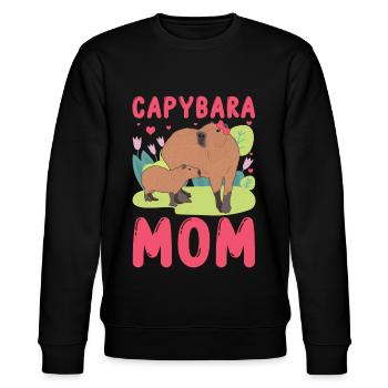Drôle Capybara Mama Mami - Sweat bio CHANGER Stanley/Stella Unisexe - noir - Devant - Nik (191cm) & Marisol (170cm)