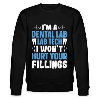 Lustiger Dentallaborant wird Füllungen nicht verle - Stanley/Stella Unisex Bio-Sweatshirt CHANGER  - Schwarz - Vorne - Nik (191cm) & Marisol (170cm)