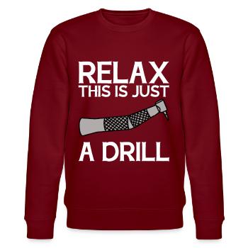 Funny Dental Lab Technician Dentist - Stanley/Stella CHANGER Unisex Organic Sweatshirt - burgundy - Front - Nik (191cm) & Marisol (170cm)