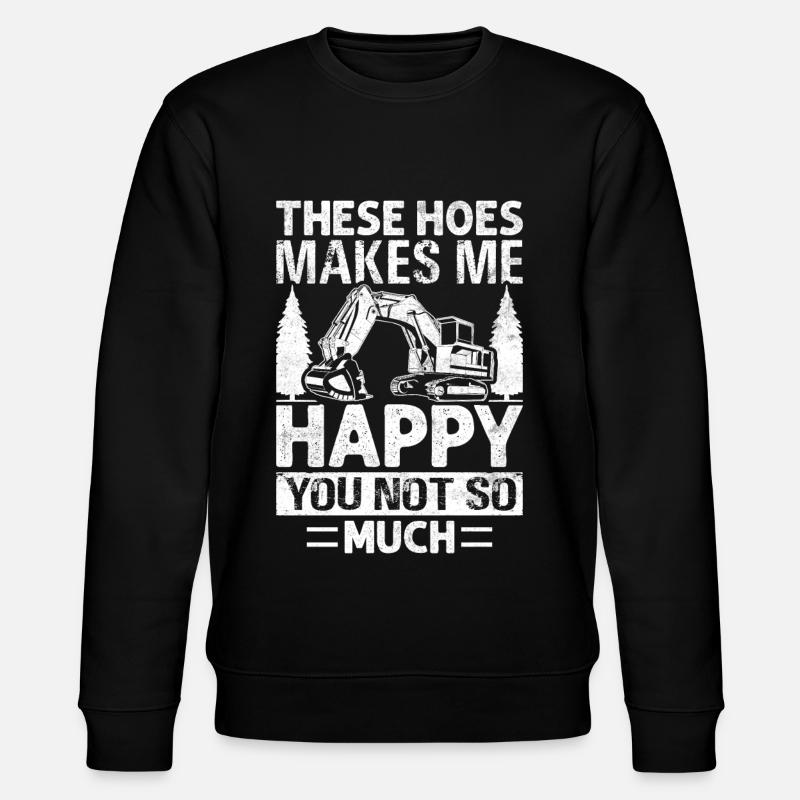 Funny Baggerfahrer HEO - Stanley/Stella Unisex Bio-Sweatshirt CHANGER  - Schwarz