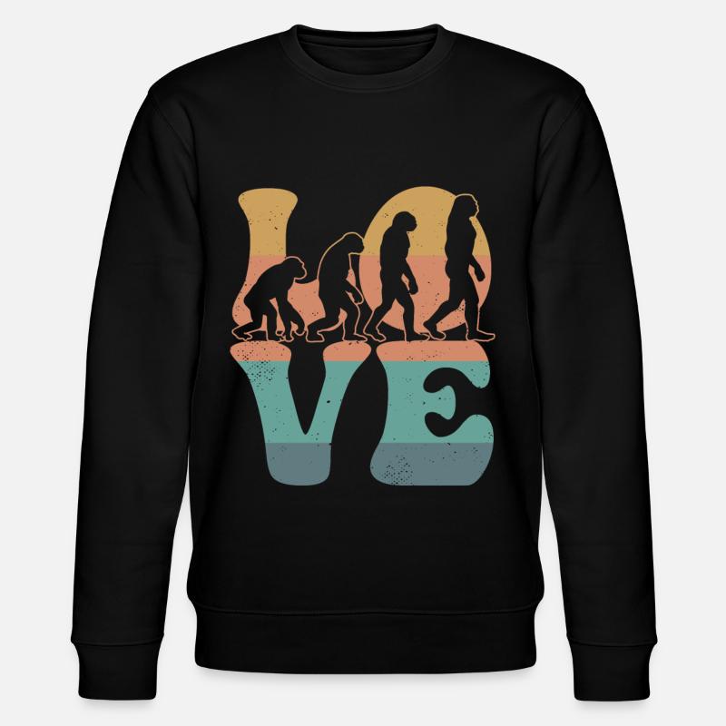 Charles Darwin Evolutionstheorie LIEBE - Stanley/Stella Unisex Bio-Sweatshirt CHANGER  - Schwarz