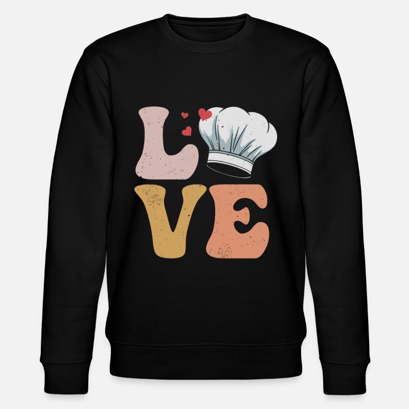 Chef Cooking LOVE - Stanley/Stella CHANGER Unisex Organic Sweatshirt - black