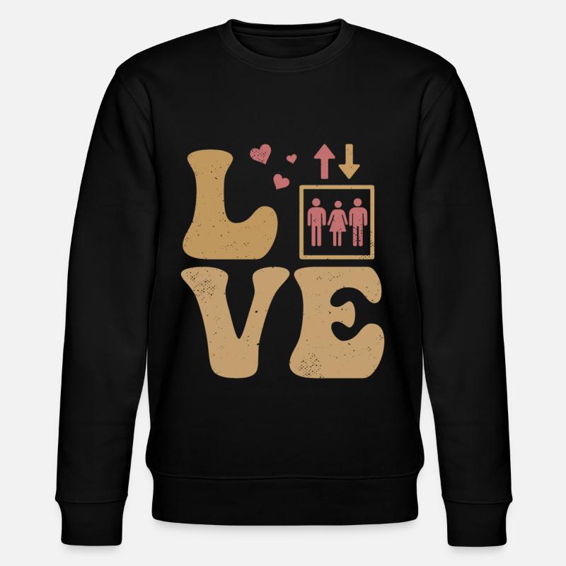Elevator mechanic LOVE - Stanley/Stella CHANGER Unisex Organic Sweatshirt - black