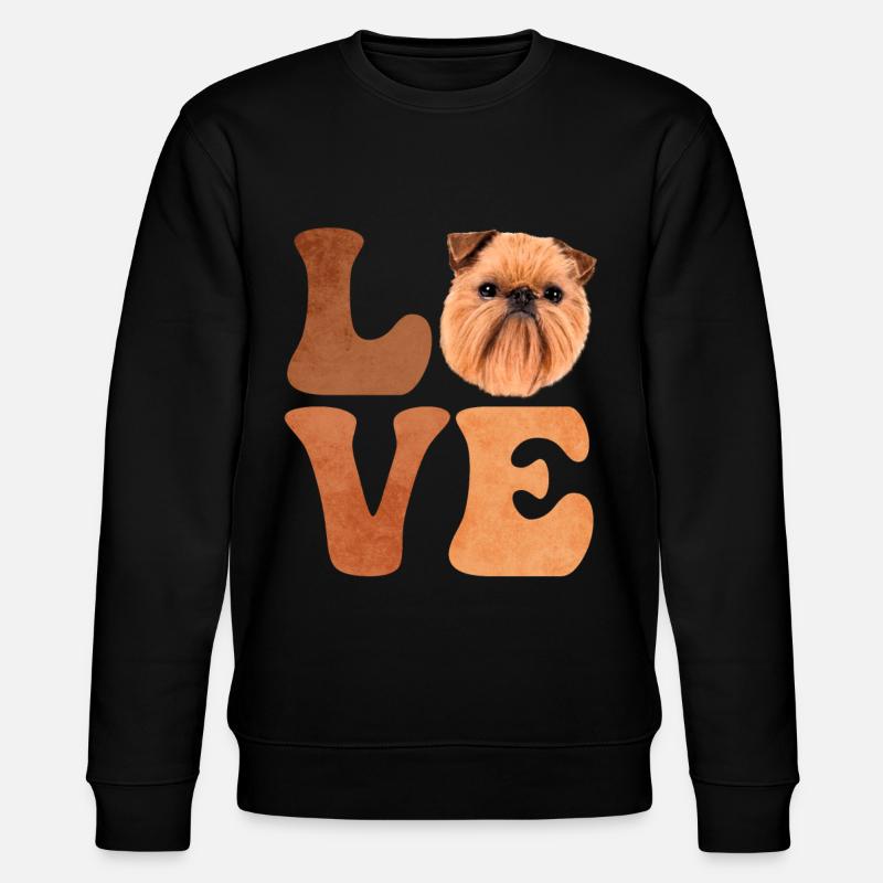 Bruxelles Griffon Chien AMOUR - Sweat bio CHANGER Stanley/Stella Unisexe - noir