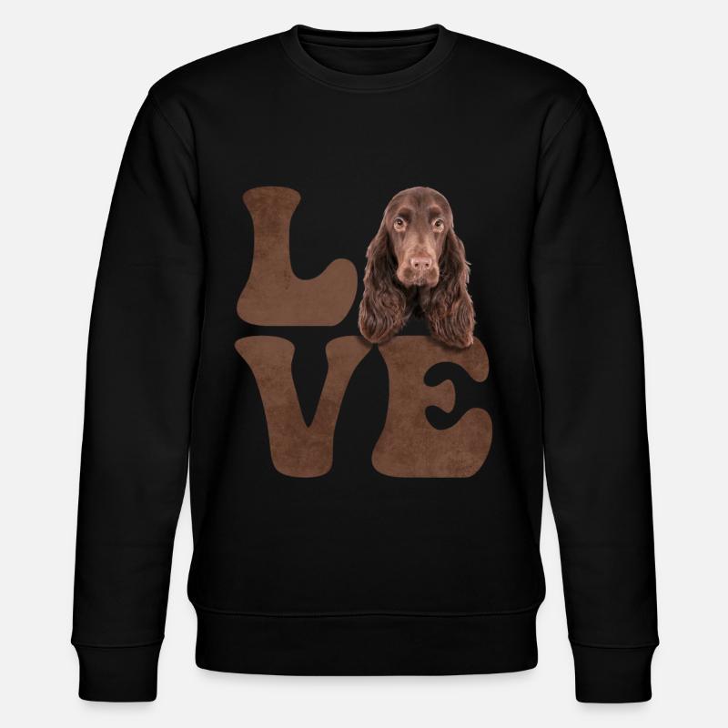 Cocker Spaniel Hund LIEBE - Stanley/Stella Unisex Bio-Sweatshirt CHANGER  - Schwarz