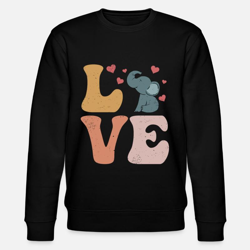 Elephant Love Safari - Stanley/Stella CHANGER Unisex Organic Sweatshirt - black