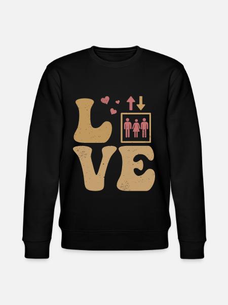 Elevator Mechanic LOVE - Stanley/Stella CHANGER Unisex Organic Sweatshirt - black