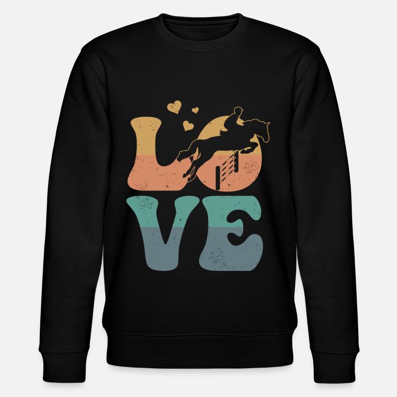 Equestrian Riding LOVE - Stanley/Stella CHANGER Unisex Organic Sweatshirt - black