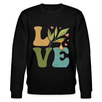 Ätherisches Öl LIEBE - Stanley/Stella Unisex Bio-Sweatshirt CHANGER  - Schwarz - Vorne - Nik (191cm) & Marisol (170cm)