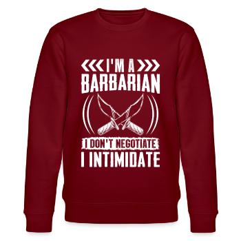 LARP - Stanley/Stella CHANGER Unisex Organic Sweatshirt - burgundy - Front - Nik (191cm) & Marisol (170cm)