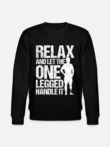 Funny prosthetic leg for amputees - Stanley/Stella CHANGER Unisex Organic Sweatshirt - black