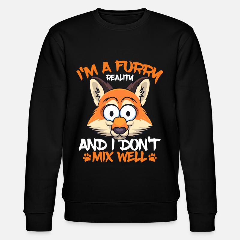Furry Fandom Fursona Fuchs - Stanley/Stella Unisex Bio-Sweatshirt CHANGER  - Schwarz