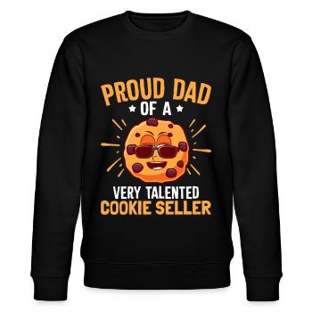 Proud Cookie Scout Dad Cookie Merchant - Stanley/Stella CHANGER Unisex Organic Sweatshirt - black - Front - Nik (191cm) & Marisol (170cm)
