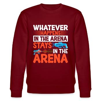 Laser Tag - Stanley/Stella CHANGER Unisex Organic Sweatshirt - burgundy - Front - Nik (191cm) & Marisol (170cm)