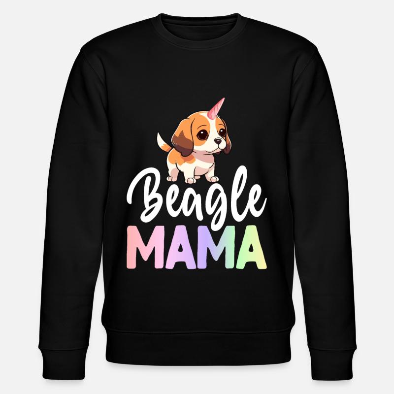Beagle Mama Hund - Stanley/Stella Unisex Bio-Sweatshirt CHANGER  - Schwarz