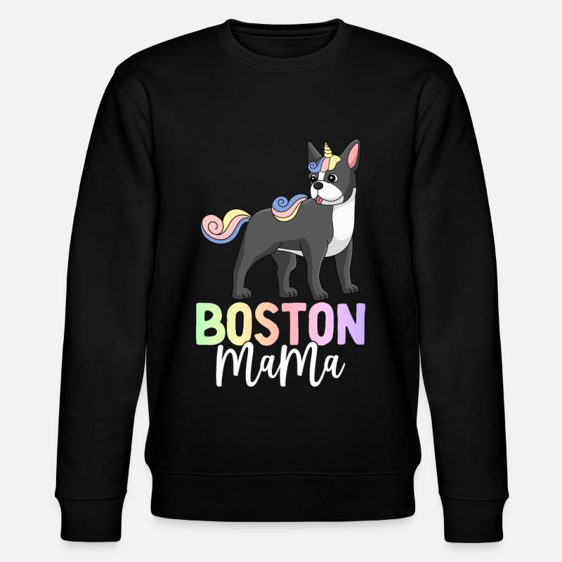 Boston Terrier Mom Dog - Stanley/Stella CHANGER Unisex Organic Sweatshirt - black