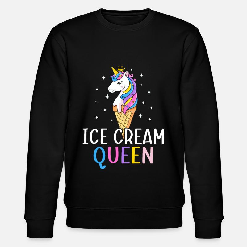 Eiscreme-Mädchen Weibliche Eiscreme-Liebhaberin - Stanley/Stella Unisex Bio-Sweatshirt CHANGER - Schwarz