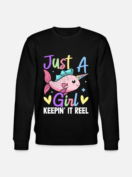 Lustiges Fischermädchen Weiblicher Fischer - Stanley/Stella Unisex Bio-Sweatshirt CHANGER  - Schwarz