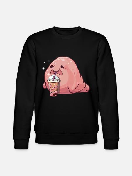 Kawaii Blobfish Boba Bubble Milk Tea - Stanley/Stella CHANGER Unisex Organic Sweatshirt - black