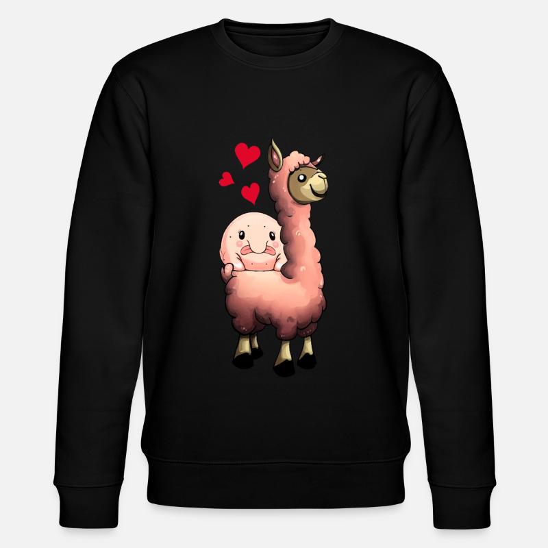 Funny Blob Fish Llama Alpaca - Stanley/Stella CHANGER Unisex Organic Sweatshirt - black