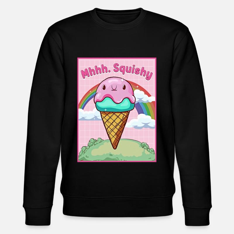 Kawaii Blobfisch-Eiscreme - Stanley/Stella Unisex Bio-Sweatshirt CHANGER  - Schwarz