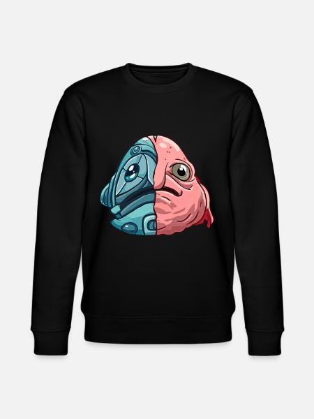 Kawaii Blobfisch Cyber-Roboter - Stanley/Stella Unisex Bio-Sweatshirt CHANGER  - Schwarz