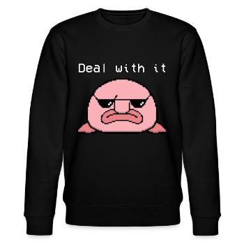 Blobfish Pixel - Stanley/Stella CHANGER Unisex Organic Sweatshirt - black - Front - Nik (191cm) & Marisol (170cm)