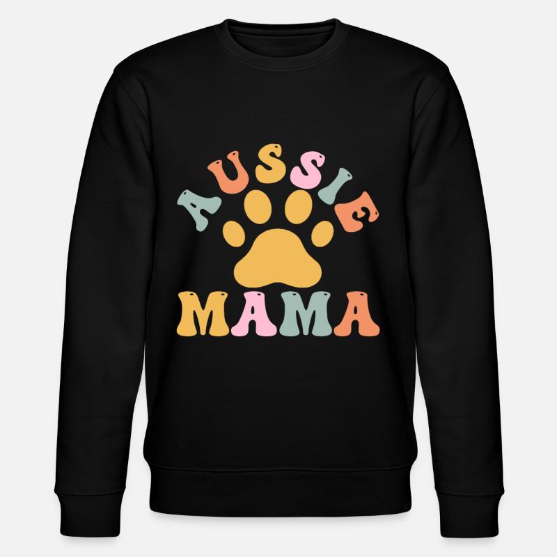 Groovy Australian Shepherd Mom - Stanley/Stella CHANGER Unisex Organic Sweatshirt - black