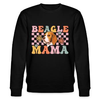 Groovy Dog Beagle-Liebhaber - Stanley/Stella Unisex Bio-Sweatshirt CHANGER  - Schwarz - Vorne - Nik (191cm) & Marisol (170cm)