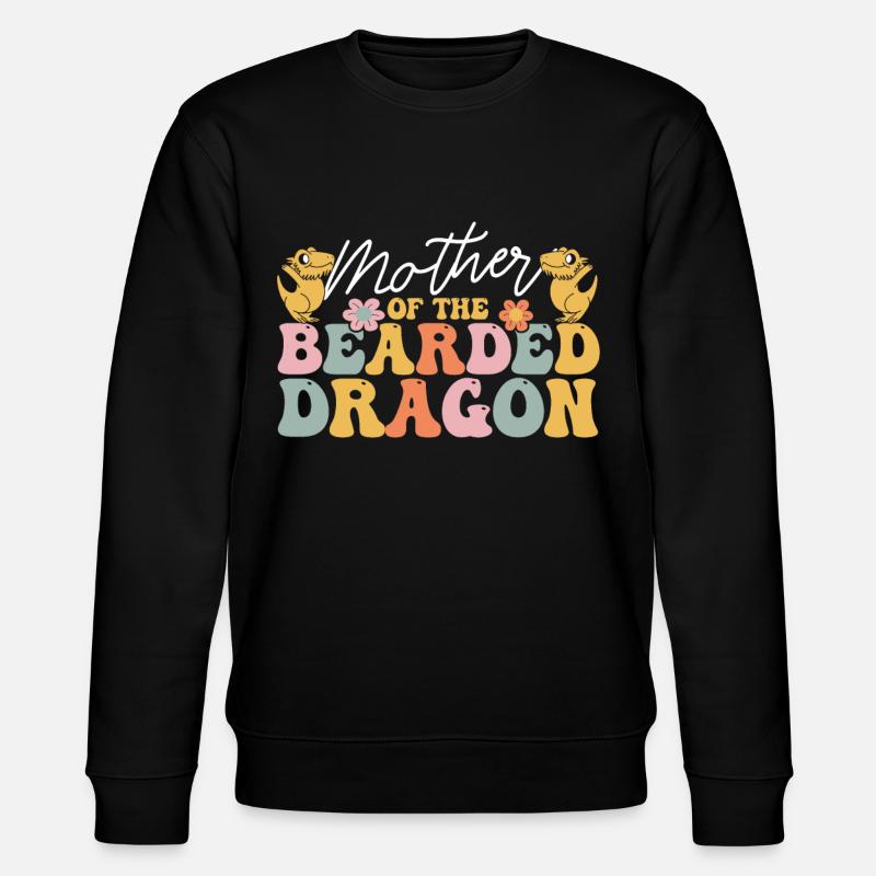 Groovy Bearded Dragon Mom - Stanley/Stella CHANGER Unisex Organic Sweatshirt - black