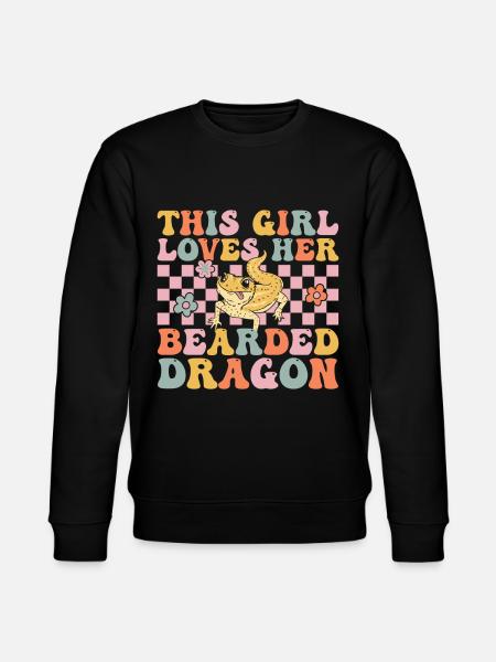 Bearded Dragon Girl - Stanley/Stella CHANGER Unisex Organic Sweatshirt - black