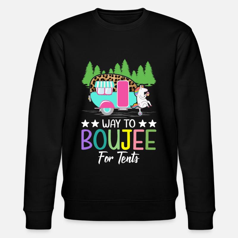 Boujee Camping Female Glamper - Stanley/Stella CHANGER Unisex Organic Sweatshirt - black