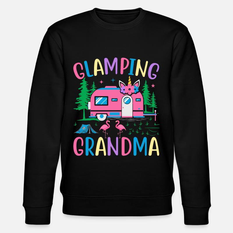 Female Glamper Motorhome Caravan - Stanley/Stella CHANGER Unisex Organic Sweatshirt - black