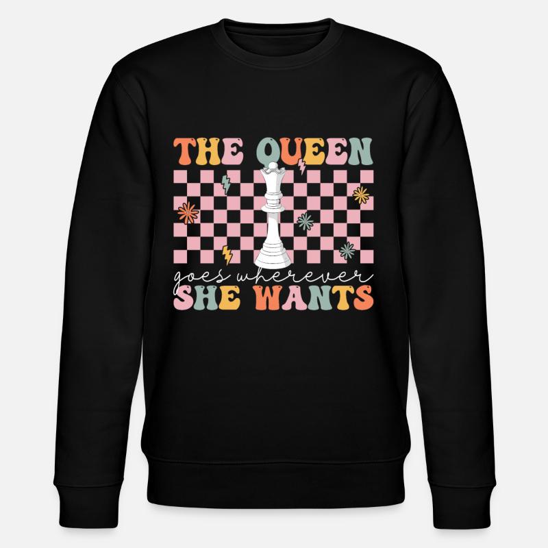 Groovy Chess Player - Stanley/Stella CHANGER Unisex Organic Sweatshirt - black