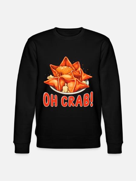 Funny Crab Rangoon Chinese Food - Stanley/Stella CHANGER Unisex Organic Sweatshirt - black