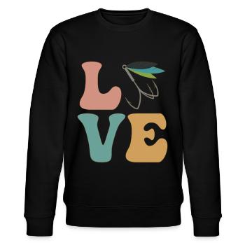 Fliegenfischer - Stanley/Stella Unisex Bio-Sweatshirt CHANGER  - Schwarz - Vorne - Nik (191cm) & Marisol (170cm)