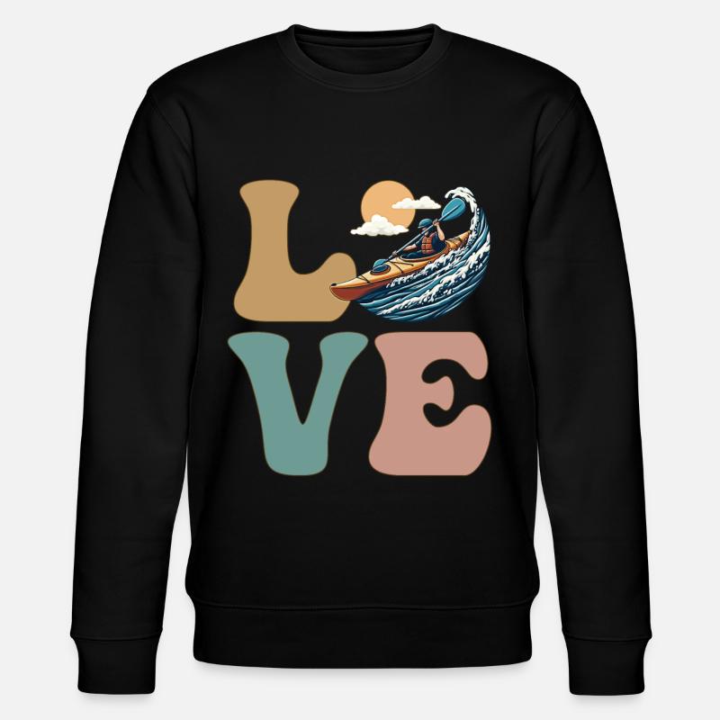 Kajak Kajakfahrer - Stanley/Stella Unisex Bio-Sweatshirt CHANGER  - Schwarz