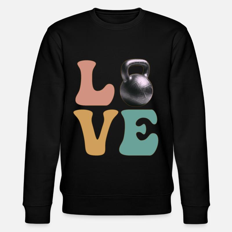 Kettlebell Lifting Gym Workout - Stanley/Stella CHANGER Unisex Organic Sweatshirt - black