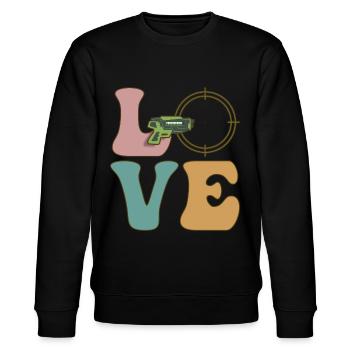 Laser Tag Player - Stanley/Stella CHANGER Unisex Organic Sweatshirt - black - Front - Nik (191cm) & Marisol (170cm)