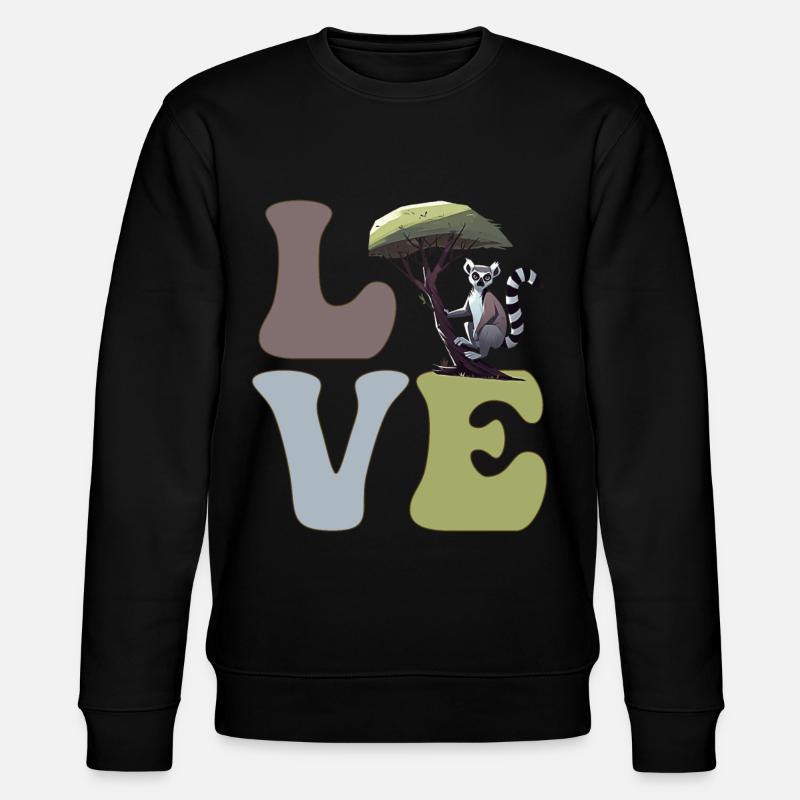 Lemur Ringtail - Stanley/Stella CHANGER Unisex Organic Sweatshirt - black