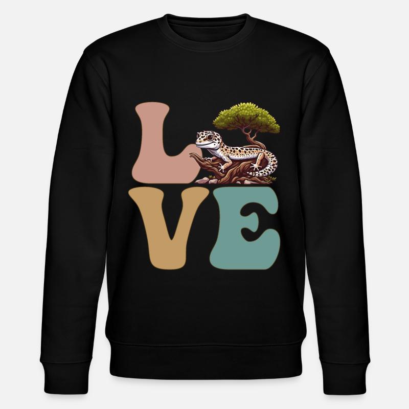 Leopardgecko Eidechse Reptil - Stanley/Stella Unisex Bio-Sweatshirt CHANGER  - Schwarz