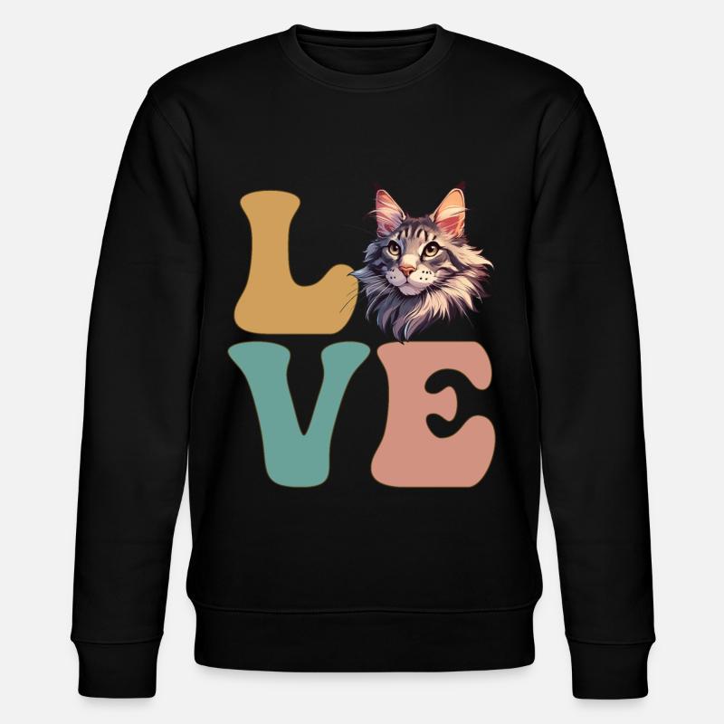 Maine Coon Katze - Stanley/Stella Unisex Bio-Sweatshirt CHANGER  - Schwarz